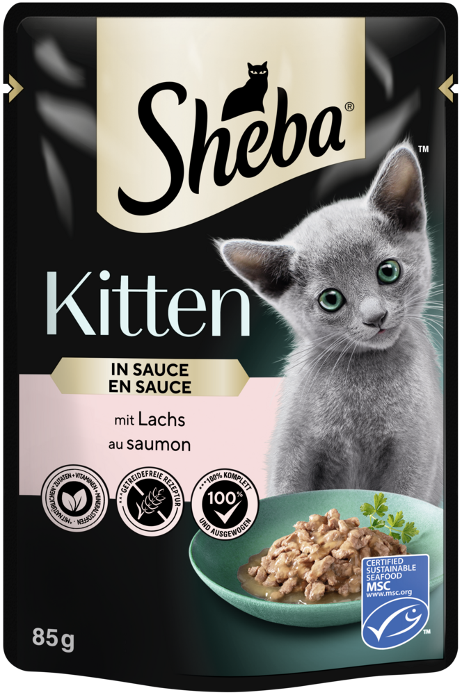 Sheba Katzen-Nassfutter Kitten in Sauce mit Lachs